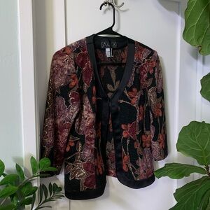 Black Floral 3/4 Women’s Blazer Size Small